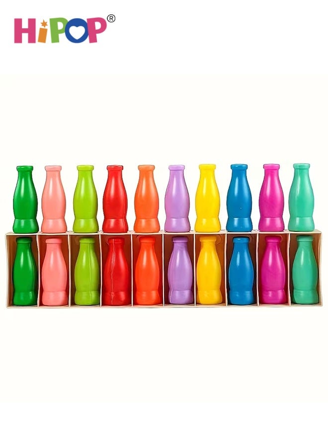 هيبوب لعبة تحدي تخمين الألوان ومطابقتها، لعبة لوحية ممتعة للعائلة مع 20 زجاجة و1 صندوق تخزين، لعبة تفاعلية متعددة اللاعبين، لعبة ذاكرة للأطفال والكبار، هدية عيد للأطفال لتعلم الألوان، نشاط آمن للفصل الدراسي والعائلة - Image 1